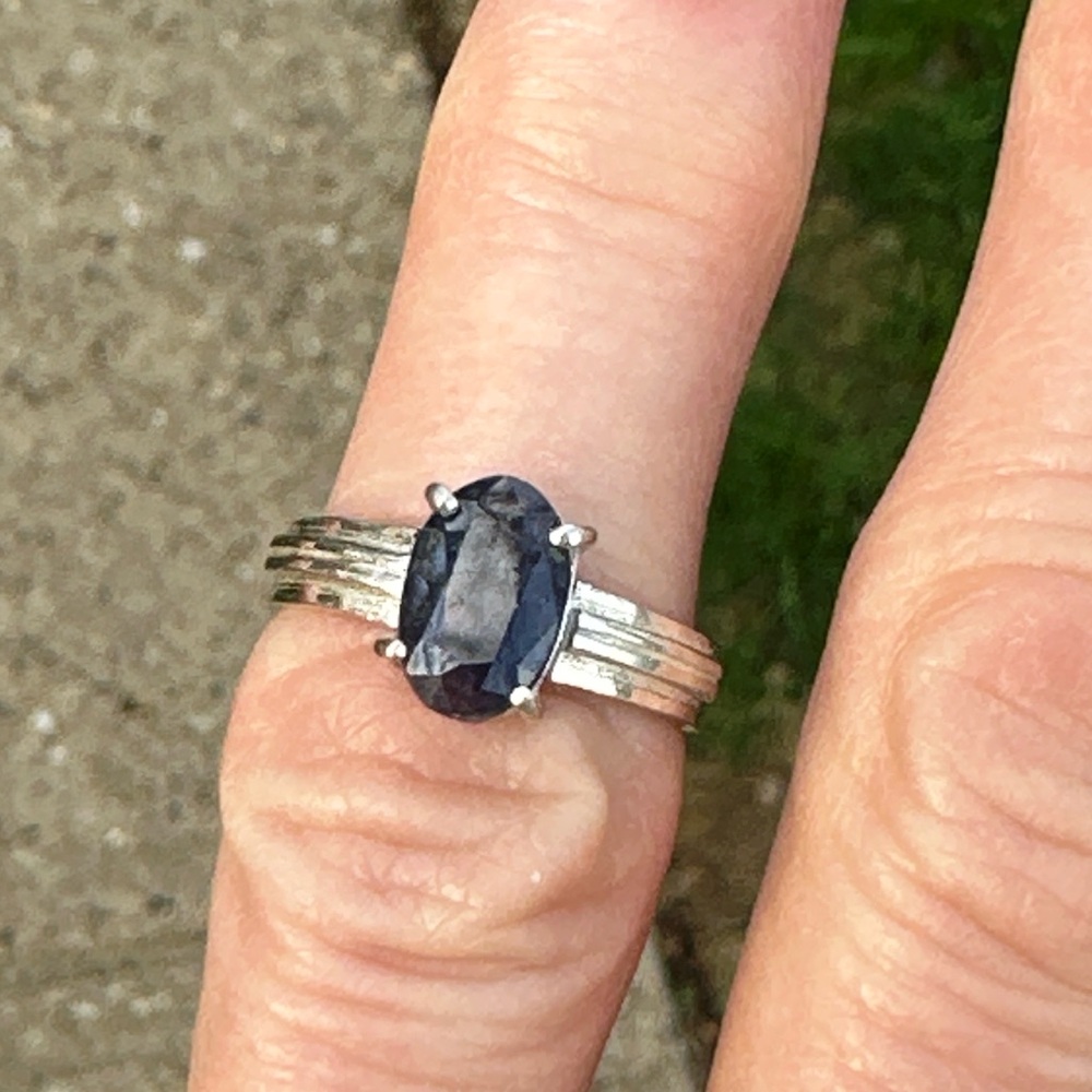 Natural beautiful Sapphire from Kashmir 13.20 Ct Ring Silver 925 - Picture 8 of 12